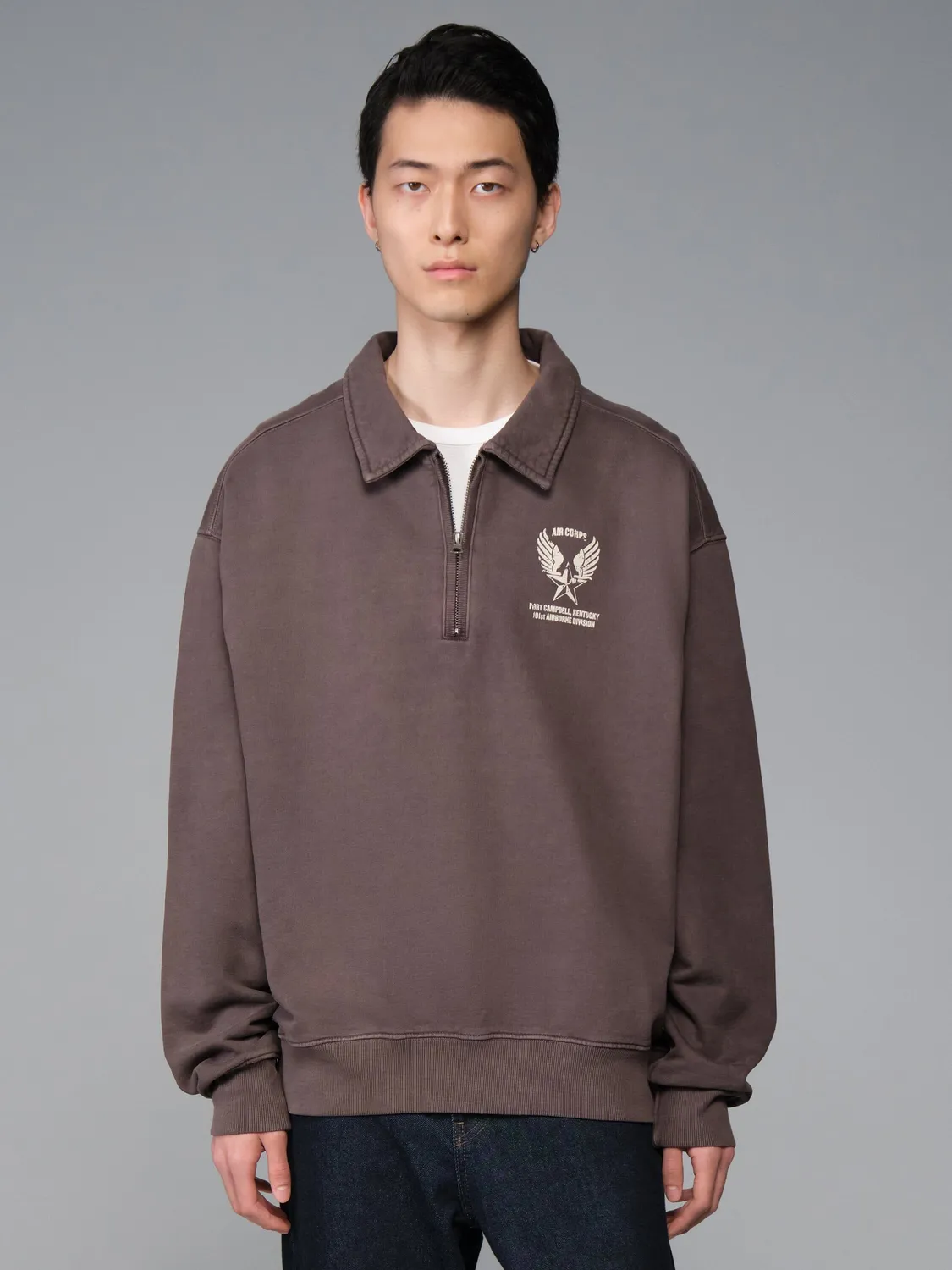 Alpha Industries Essential Quarter Zip bluza verde fermoar