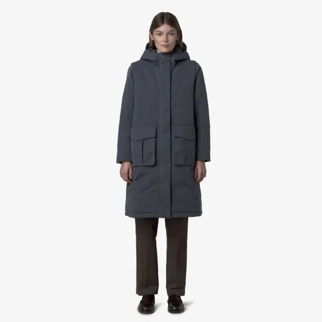 K-Way Brunil Cotton Feel palton femei albastru lung calduros