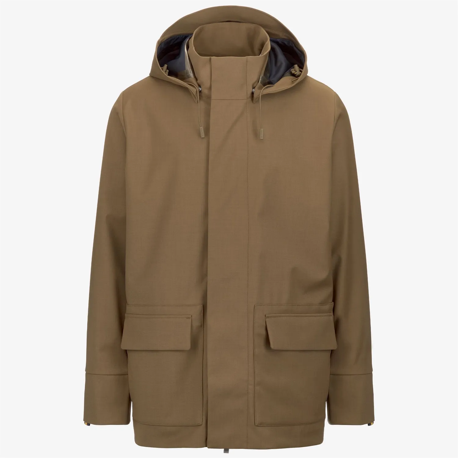 K-Way Erhal Tech Wool Blend palton maro lana impermeabil