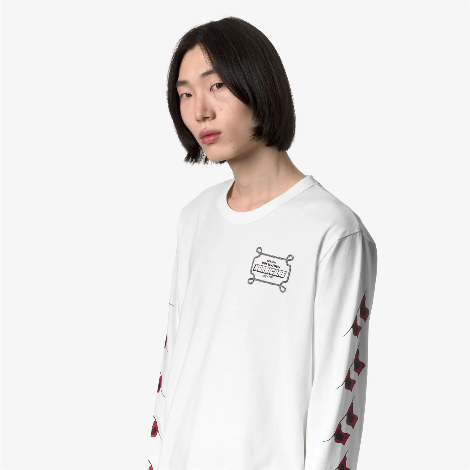 K-Way Roxbury Hurricane tricou unisex alb maneca lunga