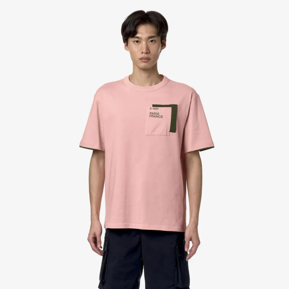 K-Way Fantome Contrast Pockets tricou barbati roz bumbac