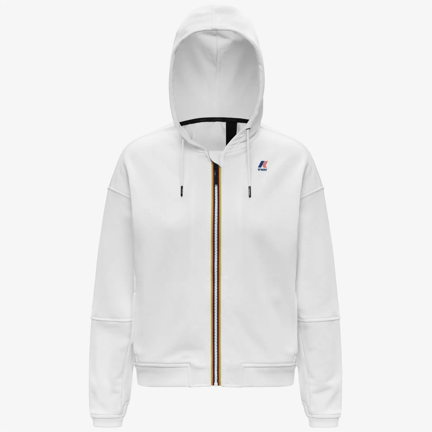 K-Way Lara Poly Cotton hanorac dama alb cu fermoar