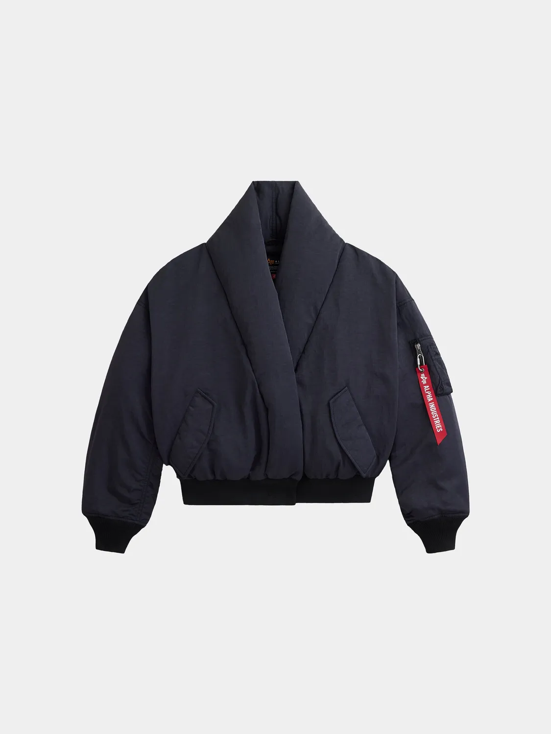 Alpha Industries Shawl Collar Bomber Jacket geaca dama Cocoa puf