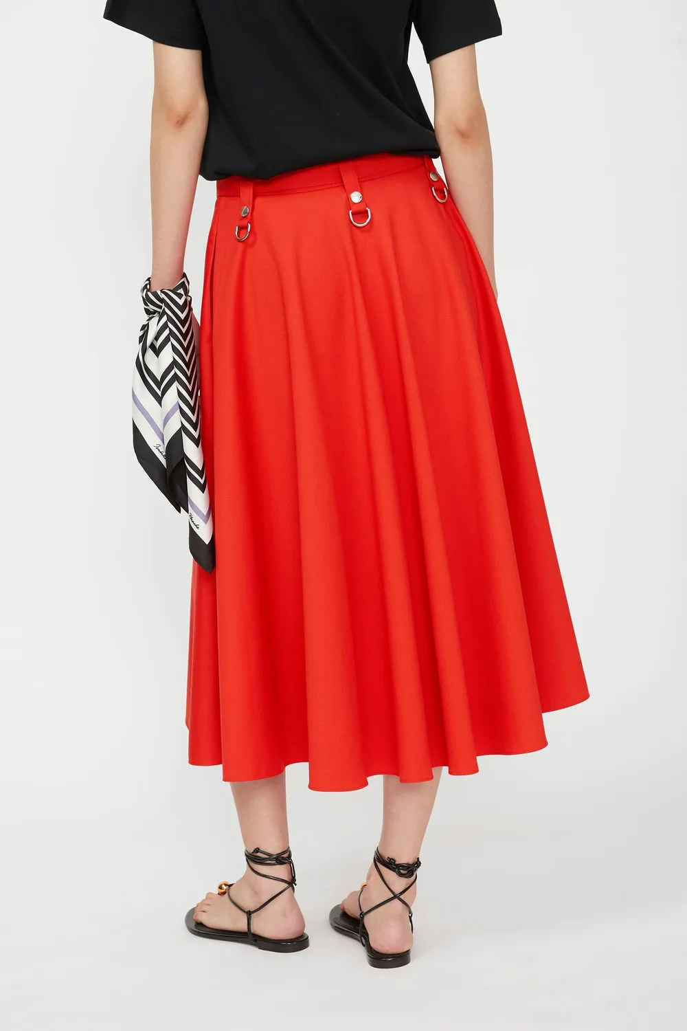 Isabelle Blanche Skirt fustă cloș tangerine metalizată