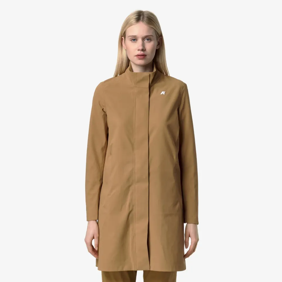 K-Way Dukesse palton dama Brown Bistre 3/4 impermeabil