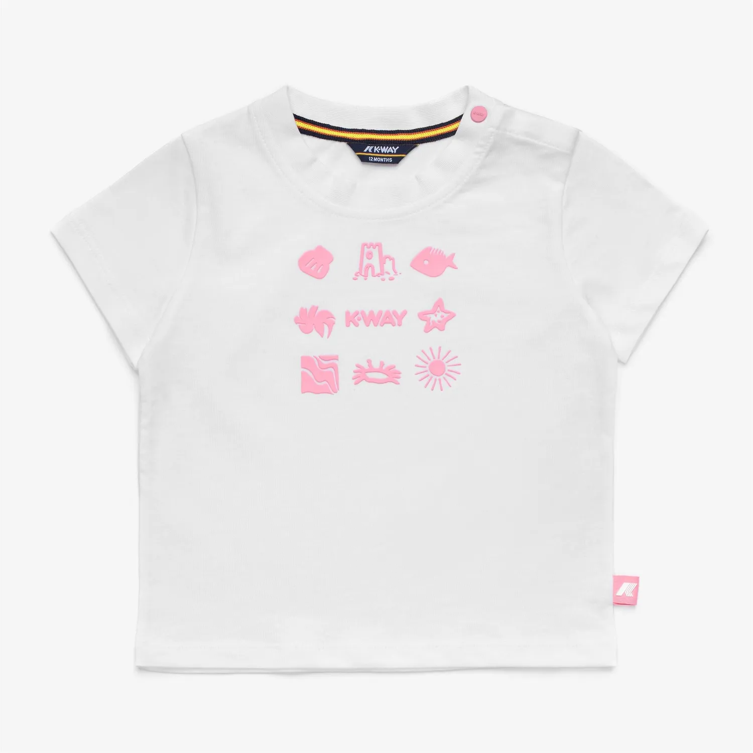 K-Way Pete Set Plage set copii White-Pink Geranium bumbac