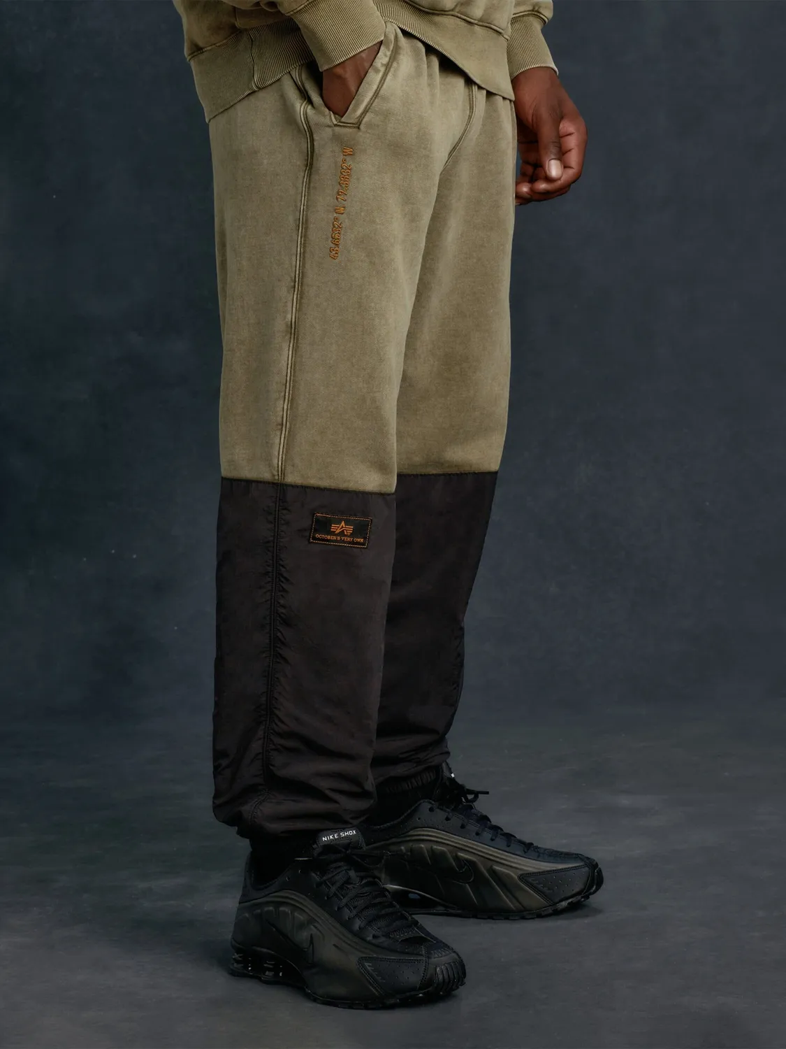 Alpha Industries OVO pantaloni fleece verzi bumbac relaxed
