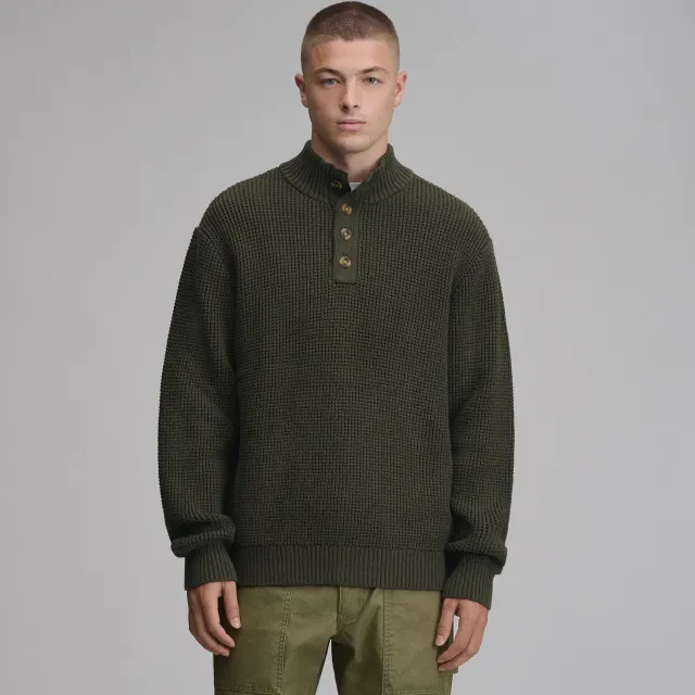 Eddie Bauer Signature Button-Up pulover Jute cald