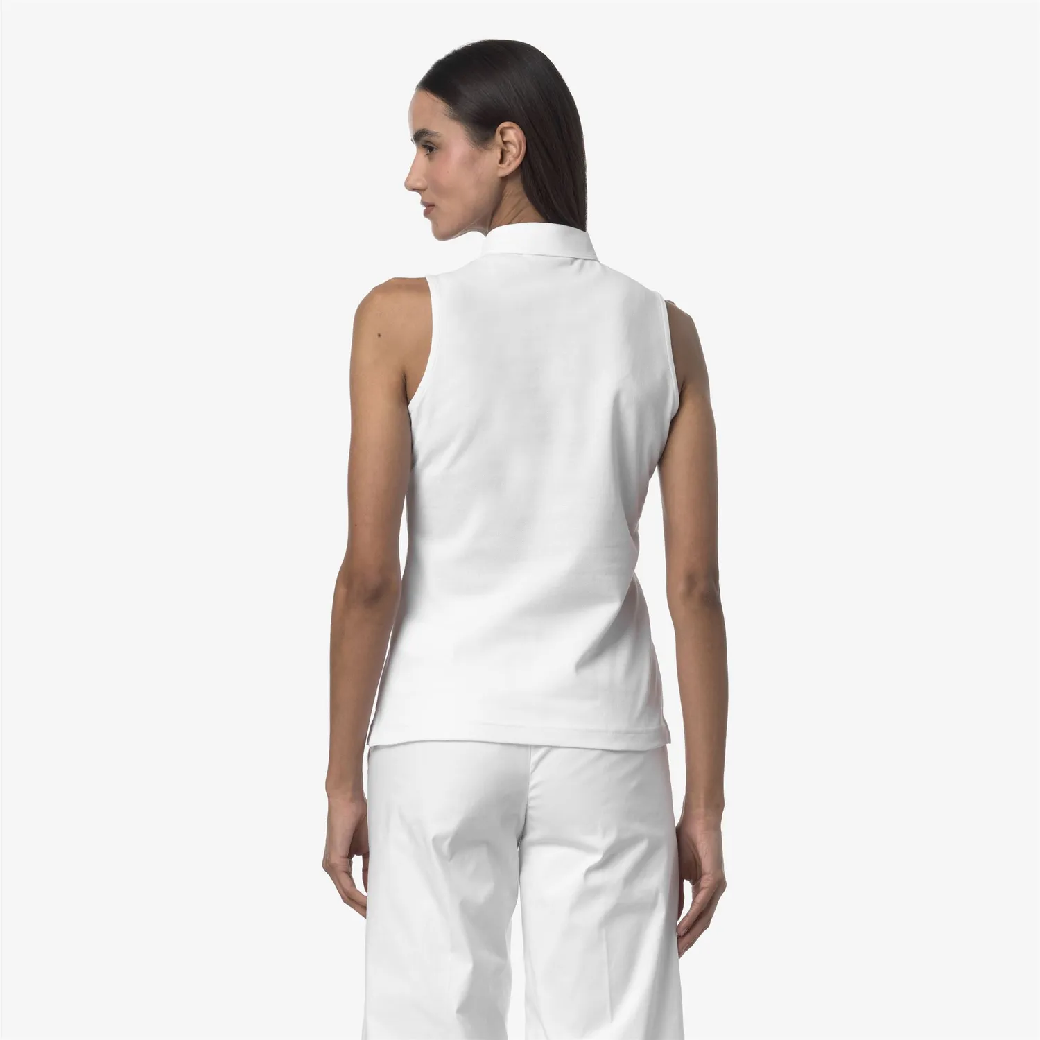 K-Way Adour Pique Slim polo dama alb bumbac stretch