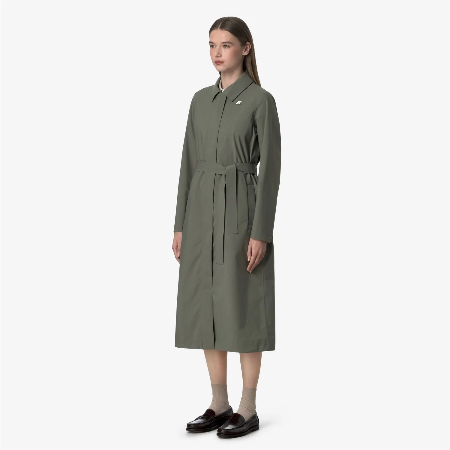 K-Way Barbra Stretch 2L palton dama verde impermeabil