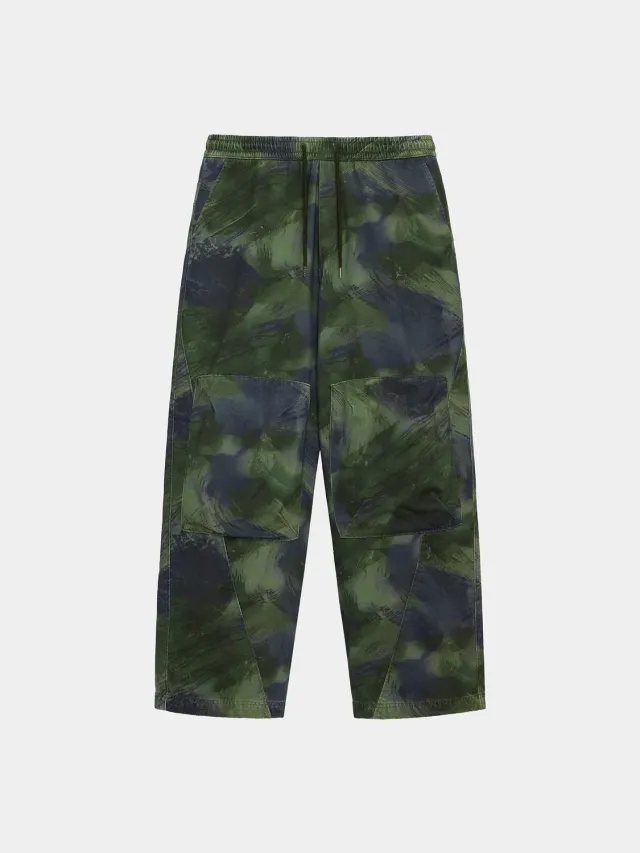 Alpha Industries Oversized Washed pantalon camo masliniu