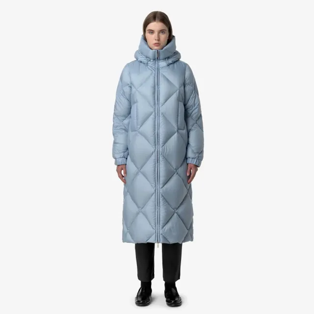 K-Way Neivel Super Light palton lung dama Blue Avio cu puf