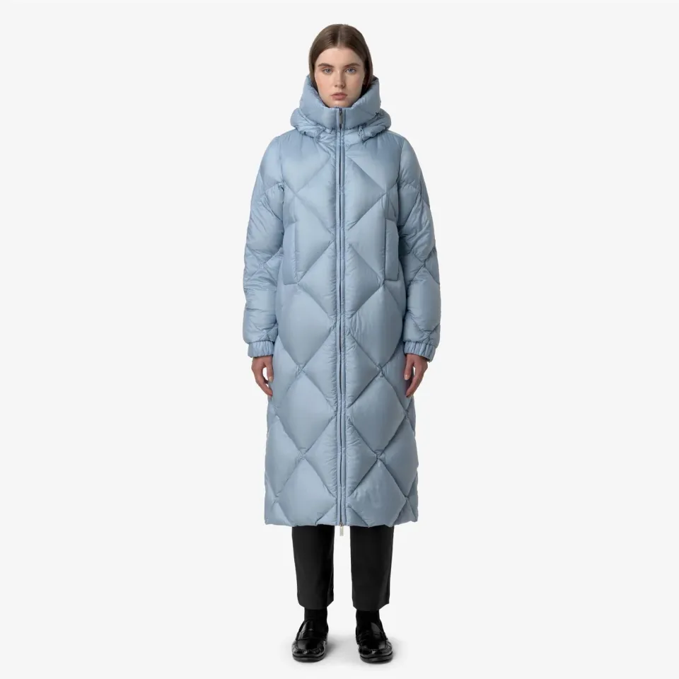 K-Way Neivel Super Light palton lung dama Blue Avio cu puf