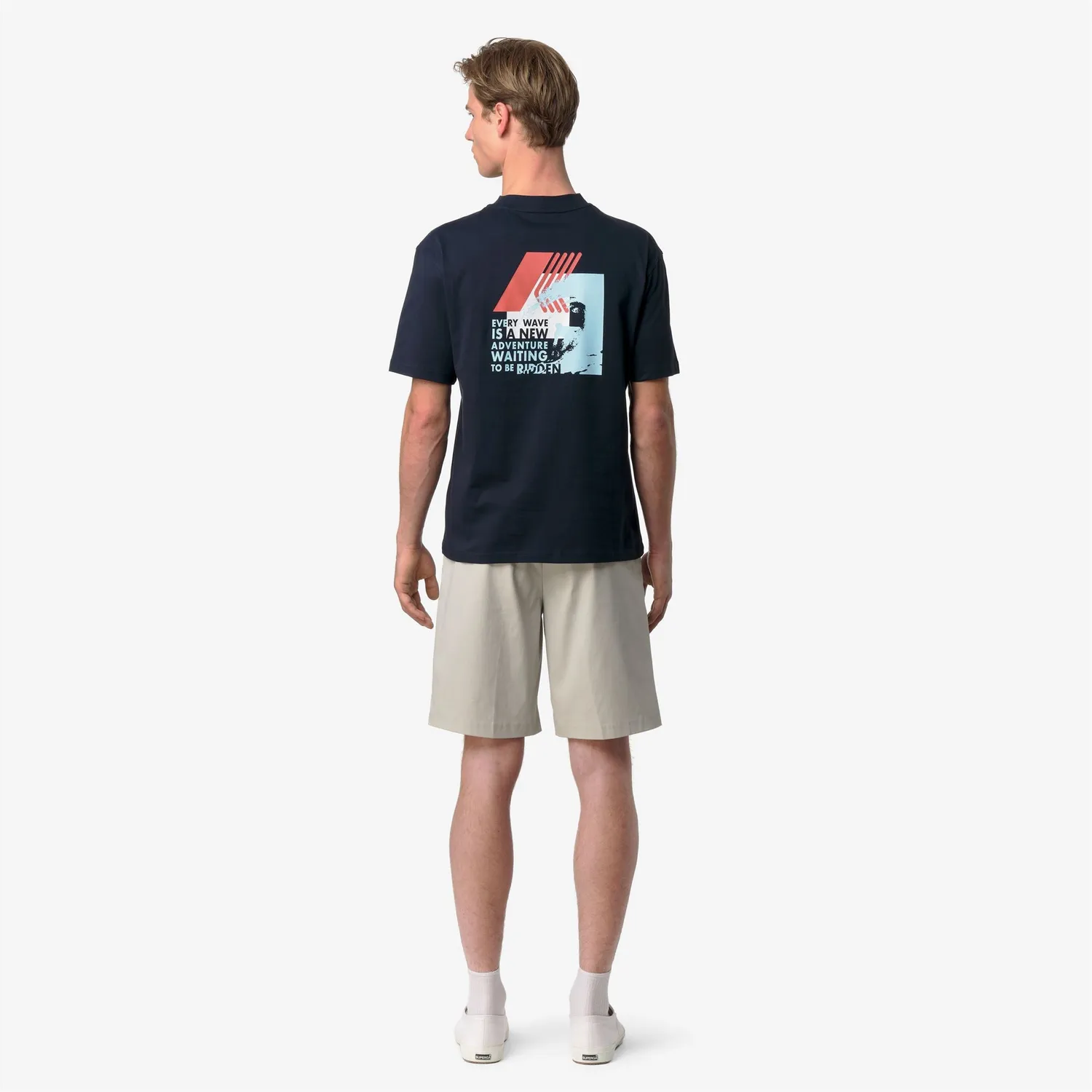 K-Way Solo Jersey Wave tricou barbati albastru depth bumbac