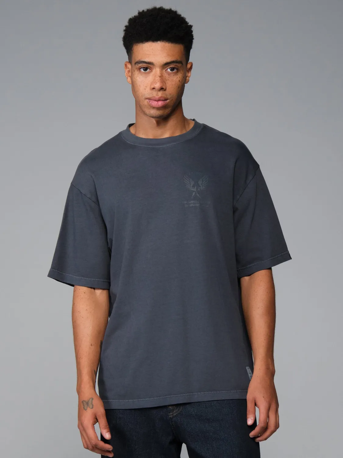 Alpha Industries Essential Battlewash tricou negru bumbac