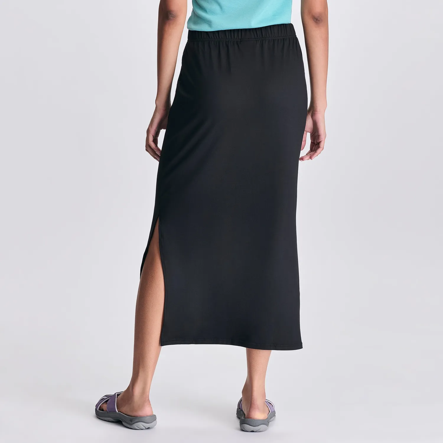 Eddie Bauer Sightseer fusta tricotata dama negru elastic