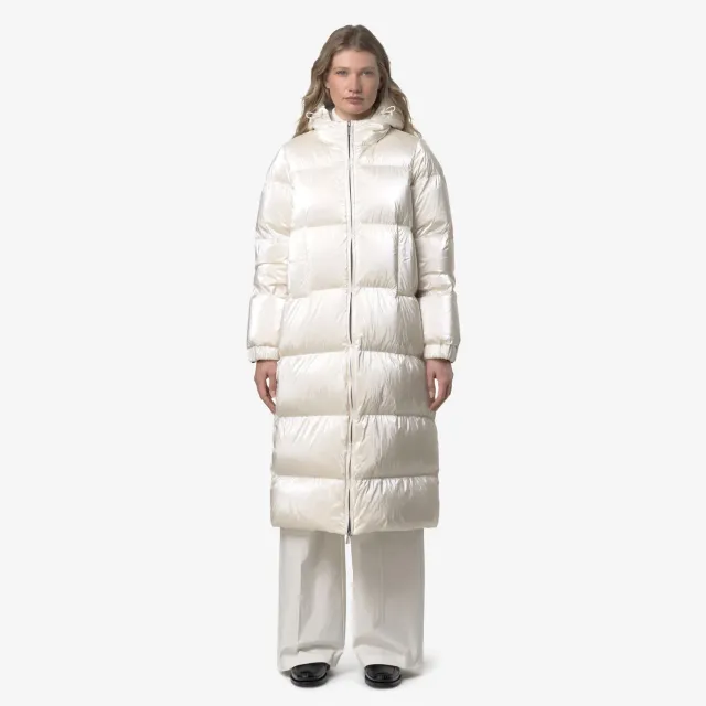 K-Way Ruenne Thermo Pearly palton dama alb puf