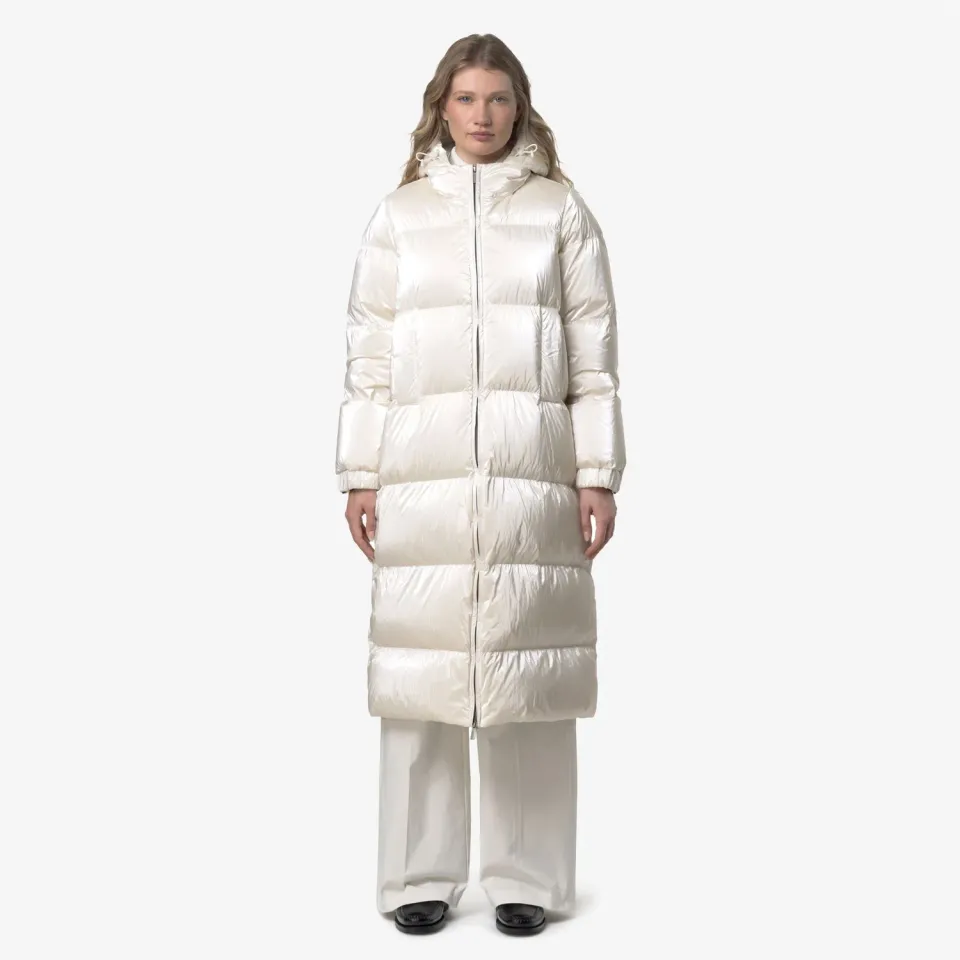 K-Way Ruenne Thermo Pearly palton dama alb puf