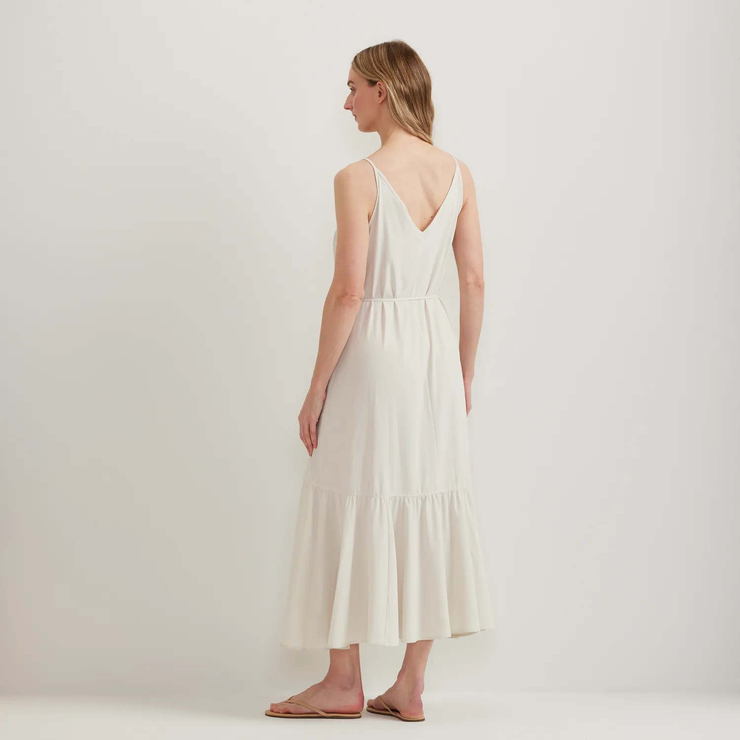 Eddie Bauer Rio Textured Tiered Midi rochie Sage seersucker