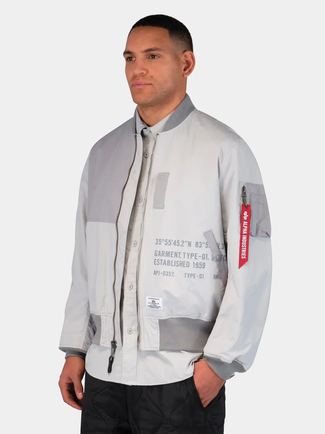 Alpha Industries L-2B Relaxed geaca zbor negru patchwork