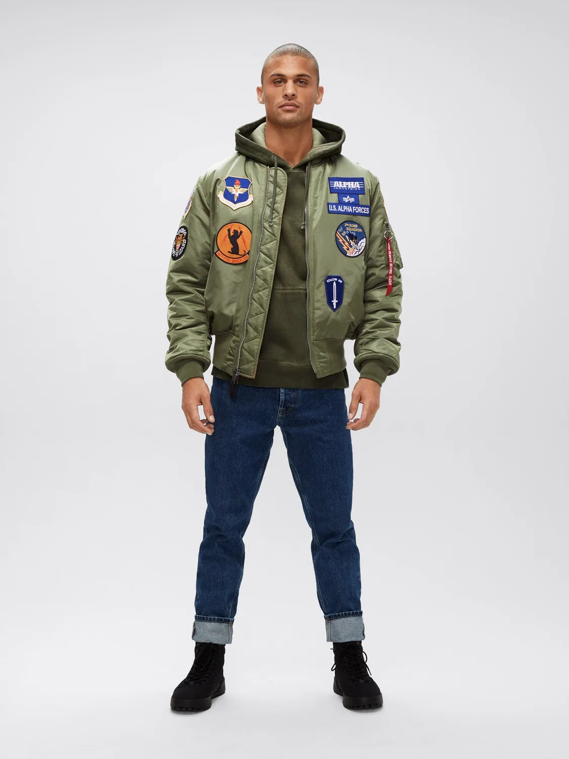 Alpha Industries MA-1 Squadron geaca bomber sage rezistenta la apa