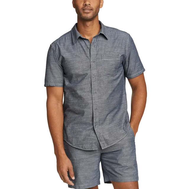 Eddie Bauer Camano cămașă Med Indigo bumbac