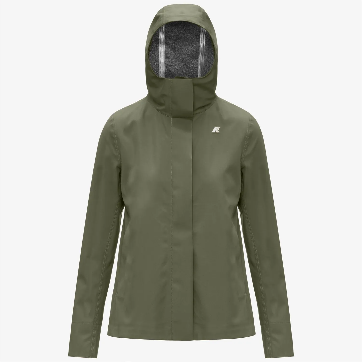 K-Way Madalina Bonded Jersey palton verde dama impermeabil