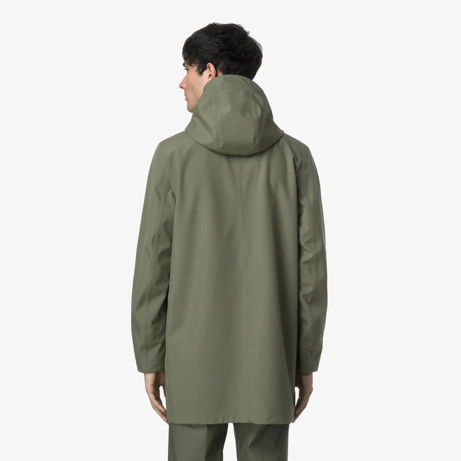 K-Way Tommy palton barbati 3/4 verde impermeabil