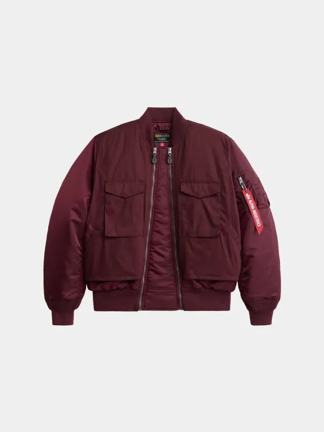 Alpha Industries MA-1 Mixed Cotton geaca bomber rosu cedar calduroasa