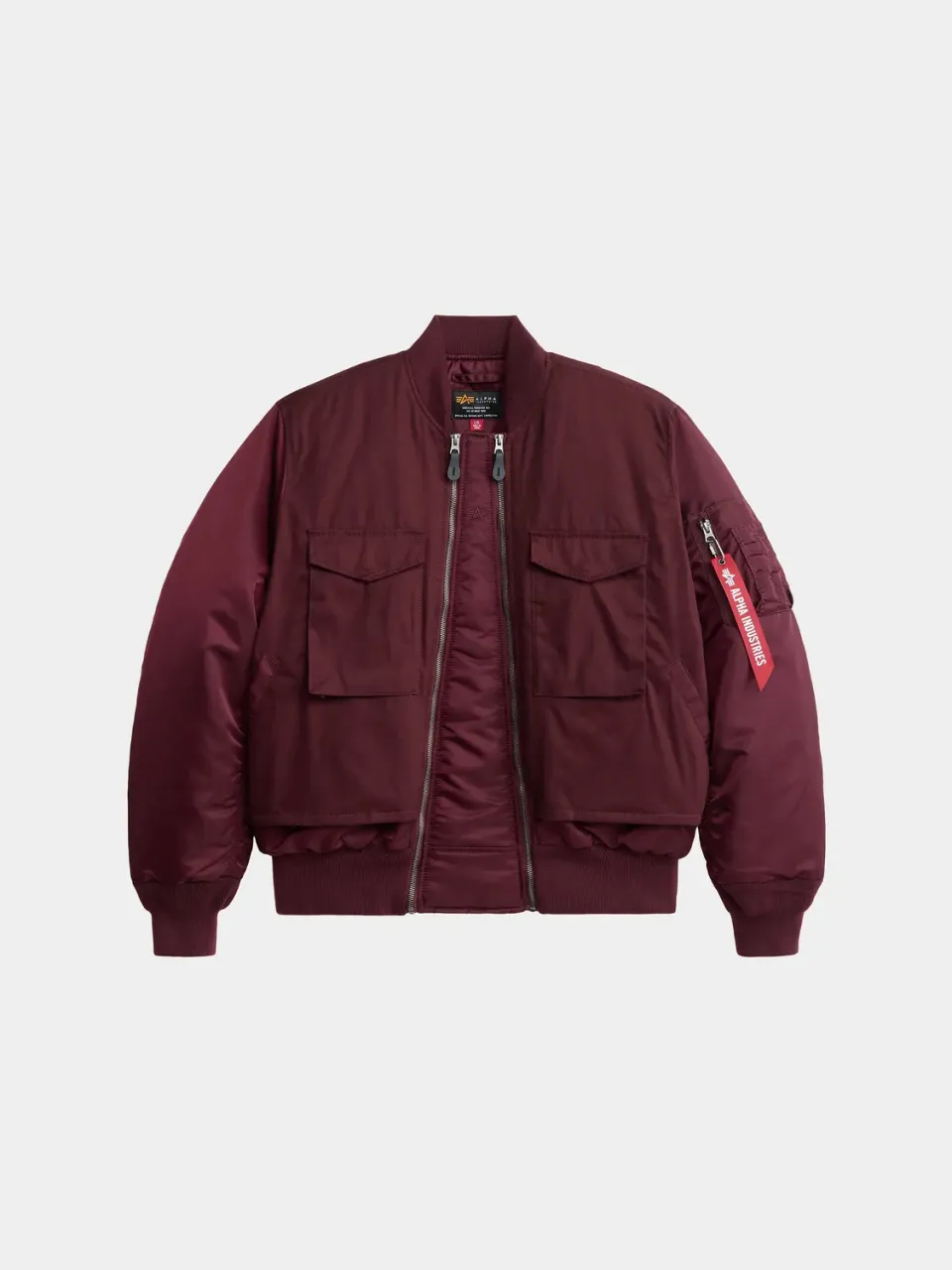 Alpha Industries MA-1 Mixed Cotton geaca bomber rosu cedar calduroasa