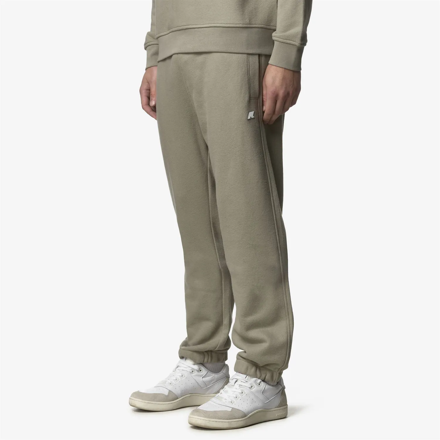 K-Way Mickyel pantaloni sport verzi fleece bumbac