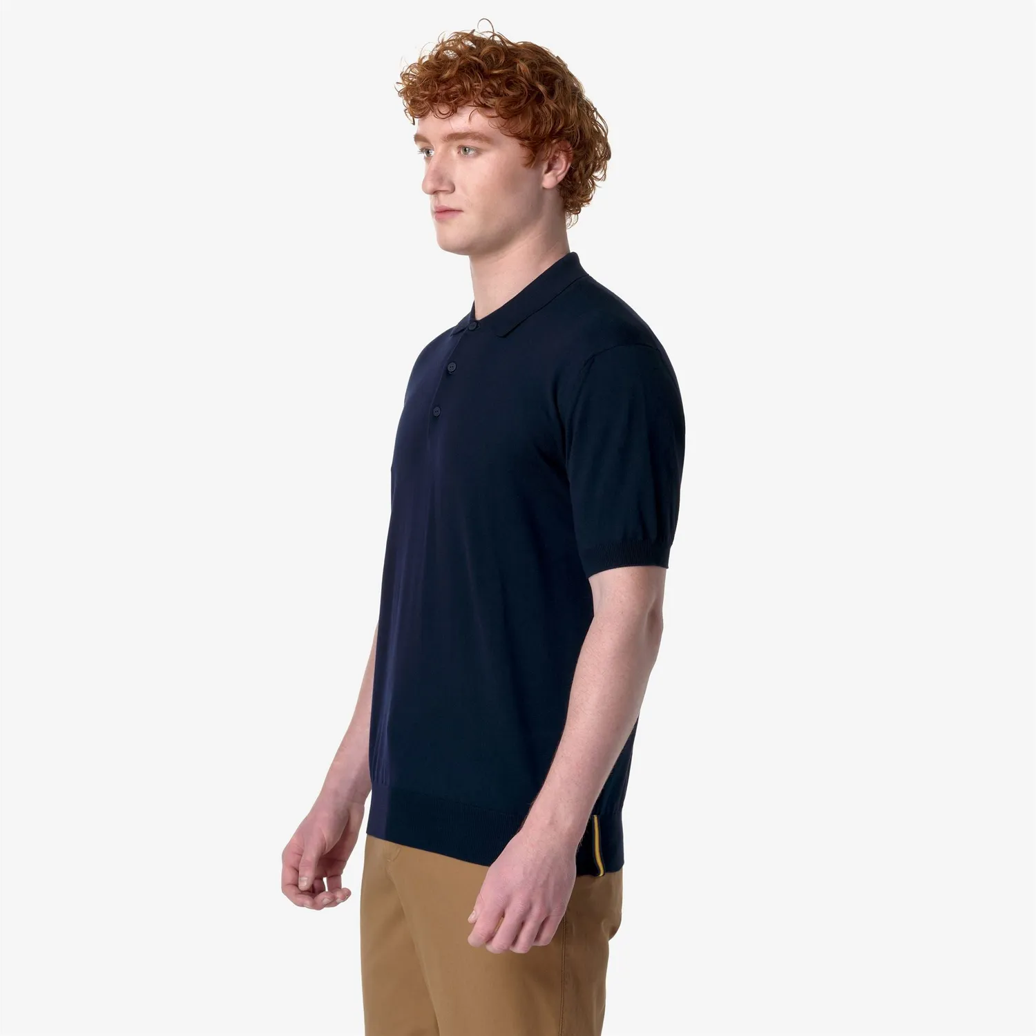 K-Way Pleyne tricou polo albastru bumbac