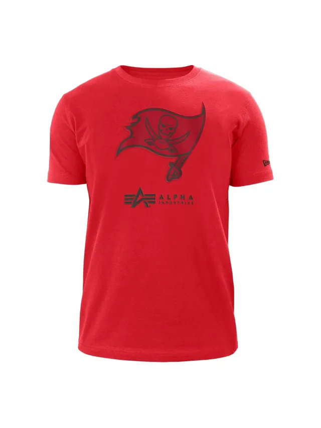 Alpha Industries Buccaneers New Era tricou rosu bumbac