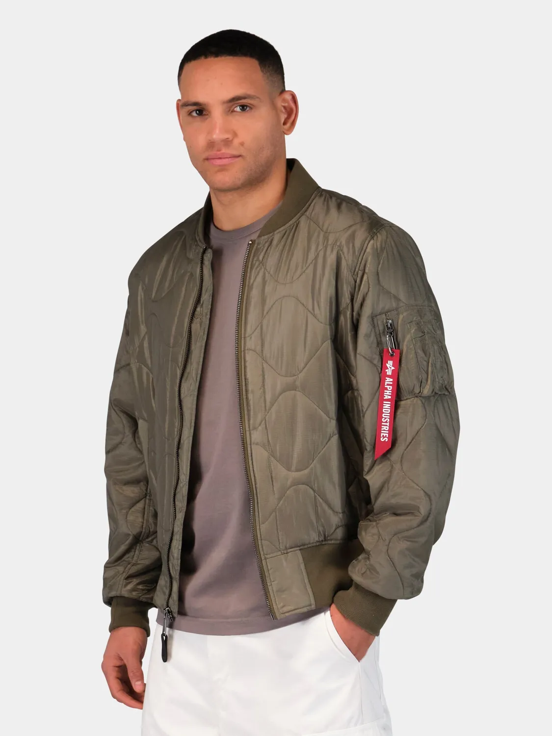 Alpha Industries L-2B Relaxed Quilted Flight geacă verde nailon