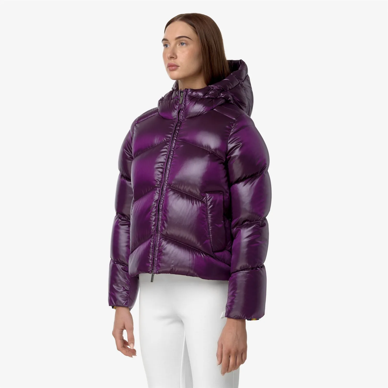 K-Way Ninev Crystal Chintz geaca dama violet cu puf