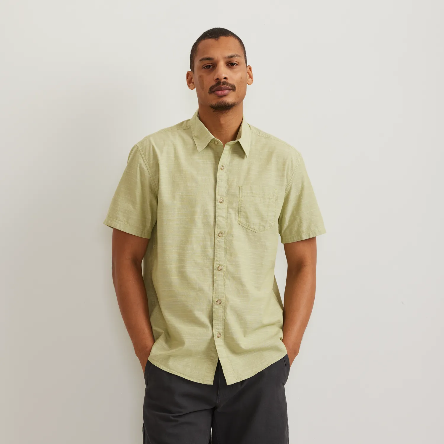 Eddie Bauer Camano cămașă Med Indigo bumbac