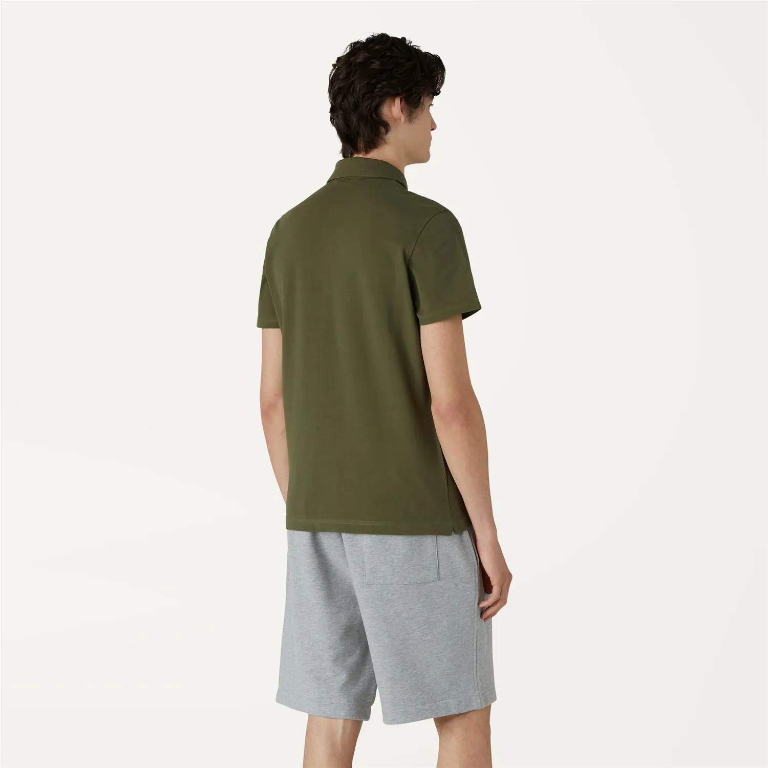 K-Way Gregoire Tape polo bărbați verde militar bumbac