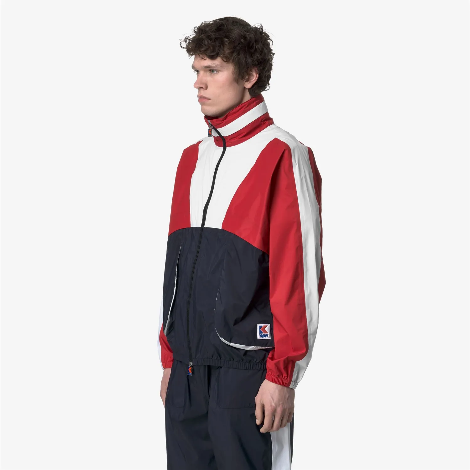 K-Way 7002 Full Zip geaca unisex tricolor scurta gluga