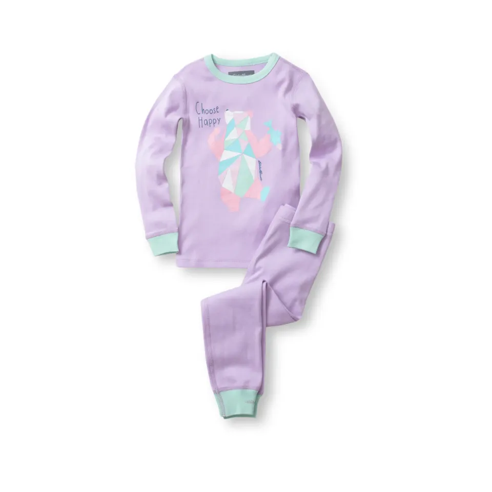 Eddie Bauer Sleep Set pijama fete lila bumbac 2T