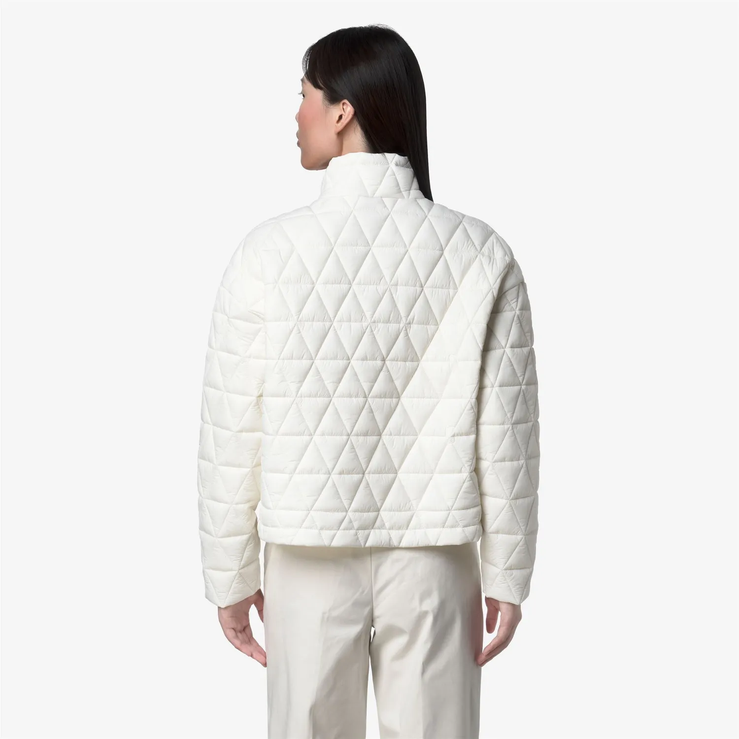 K-Way Sabrina Diamond Quilted Warm geaca dama White Gardenia usoara