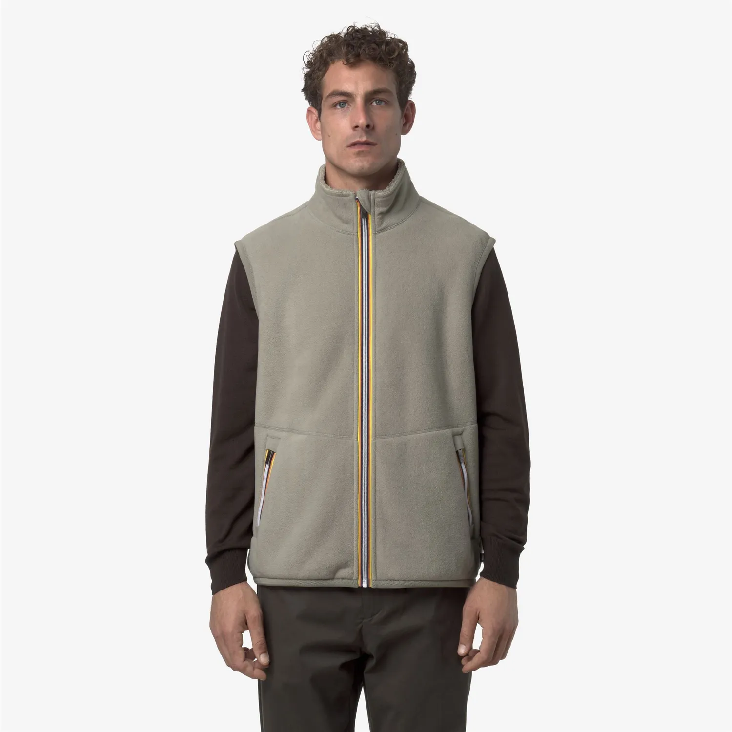 K-Way Yannick Sherpa Polar Double vesta barbati verde calduroasa