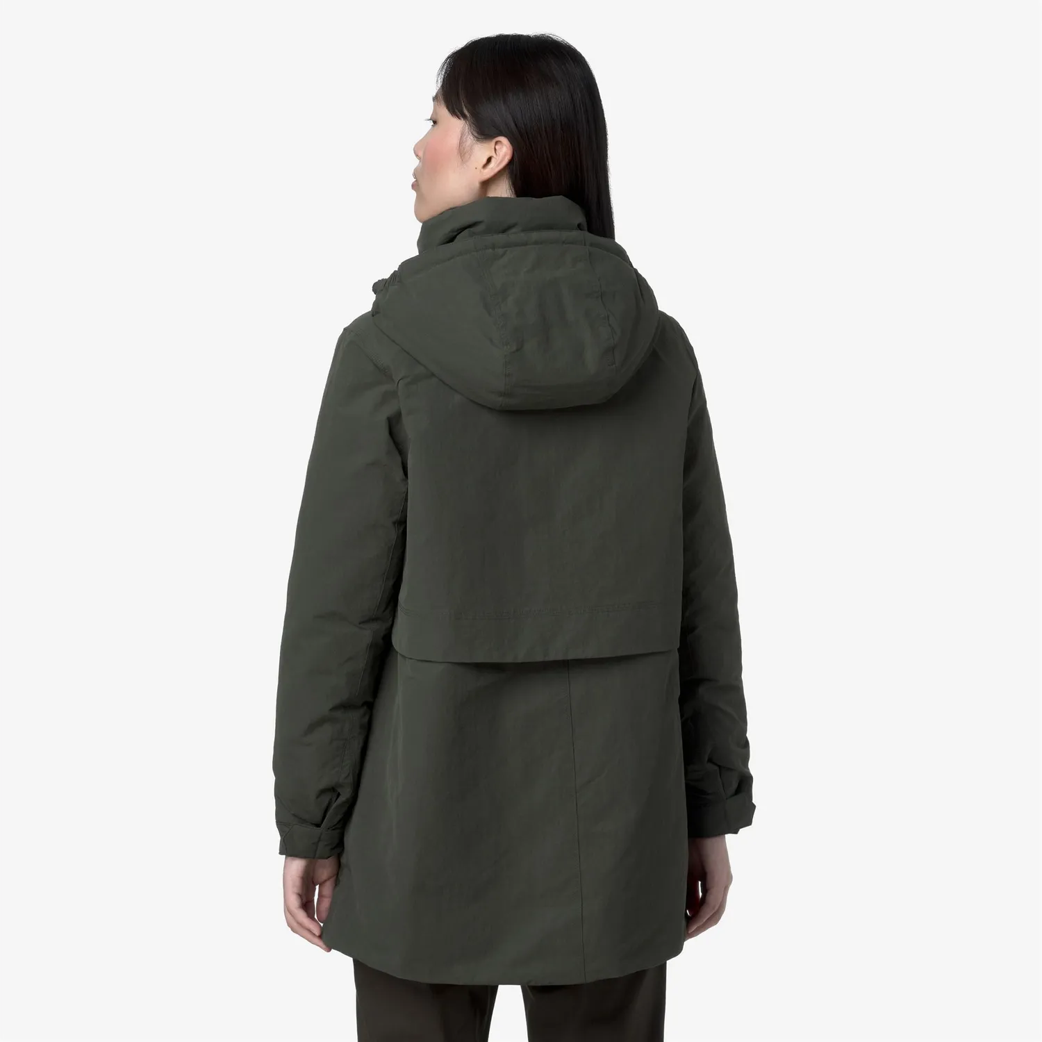 K-Way Kalima Warm Cotton Nylon palton dama verde 3/4