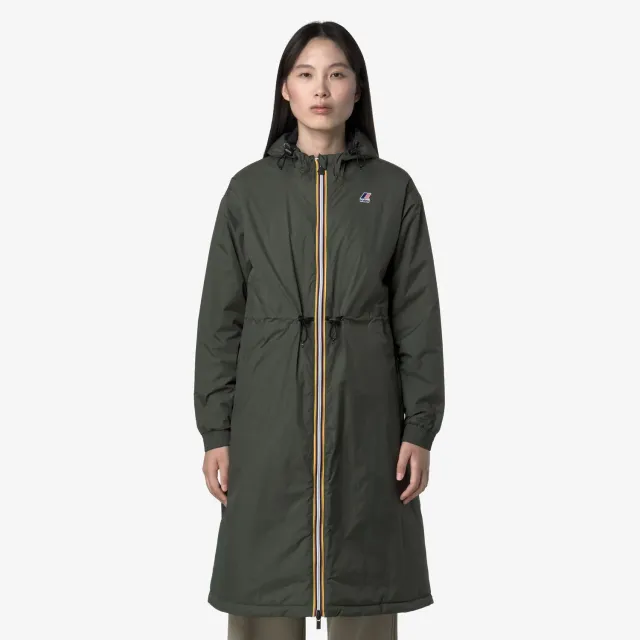 K-Way Le Vrai Delia palton damă Green Blackish lung