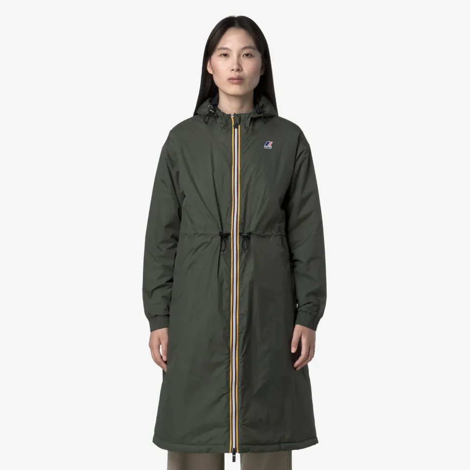 K-Way Le Vrai Delia palton damă Green Blackish lung