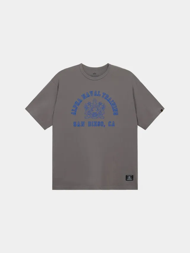 Alpha Industries Naval Base tricou bumbac gri relaxat