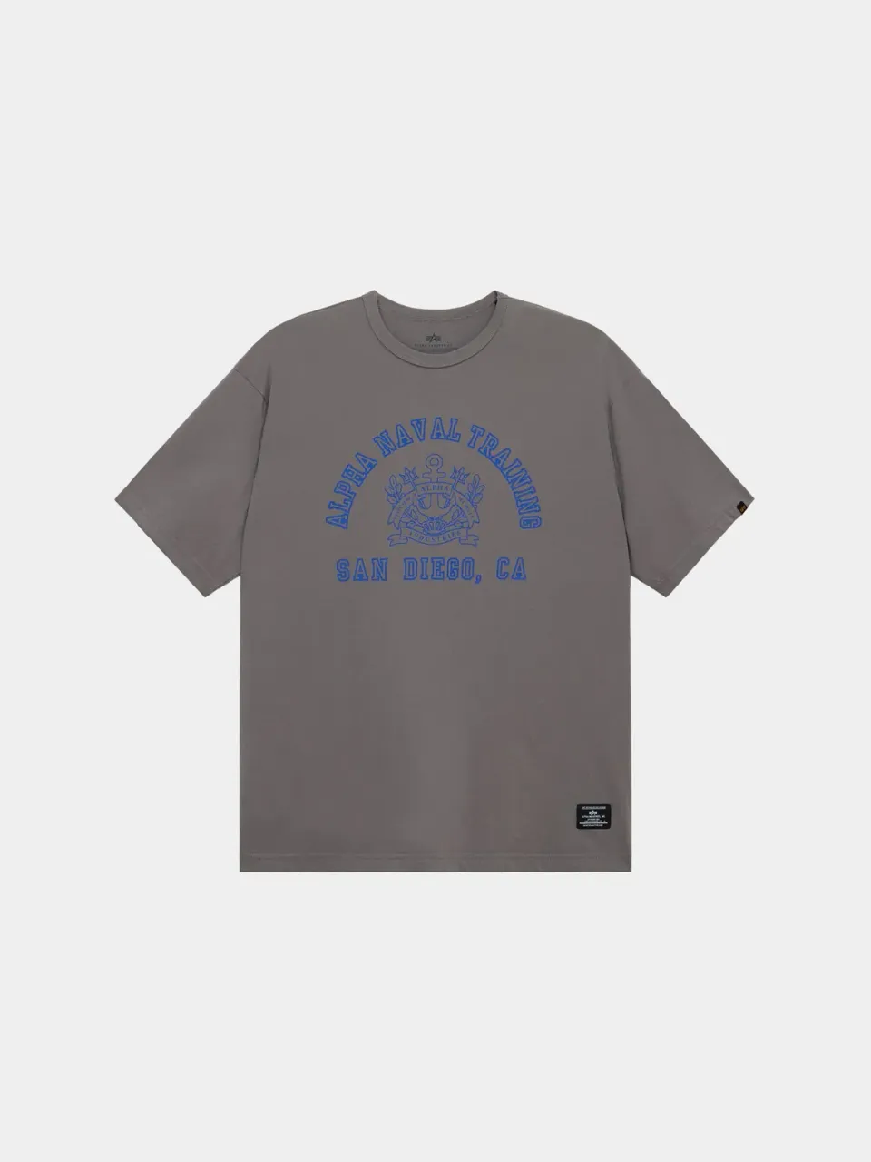 Alpha Industries Naval Base tricou bumbac gri relaxat