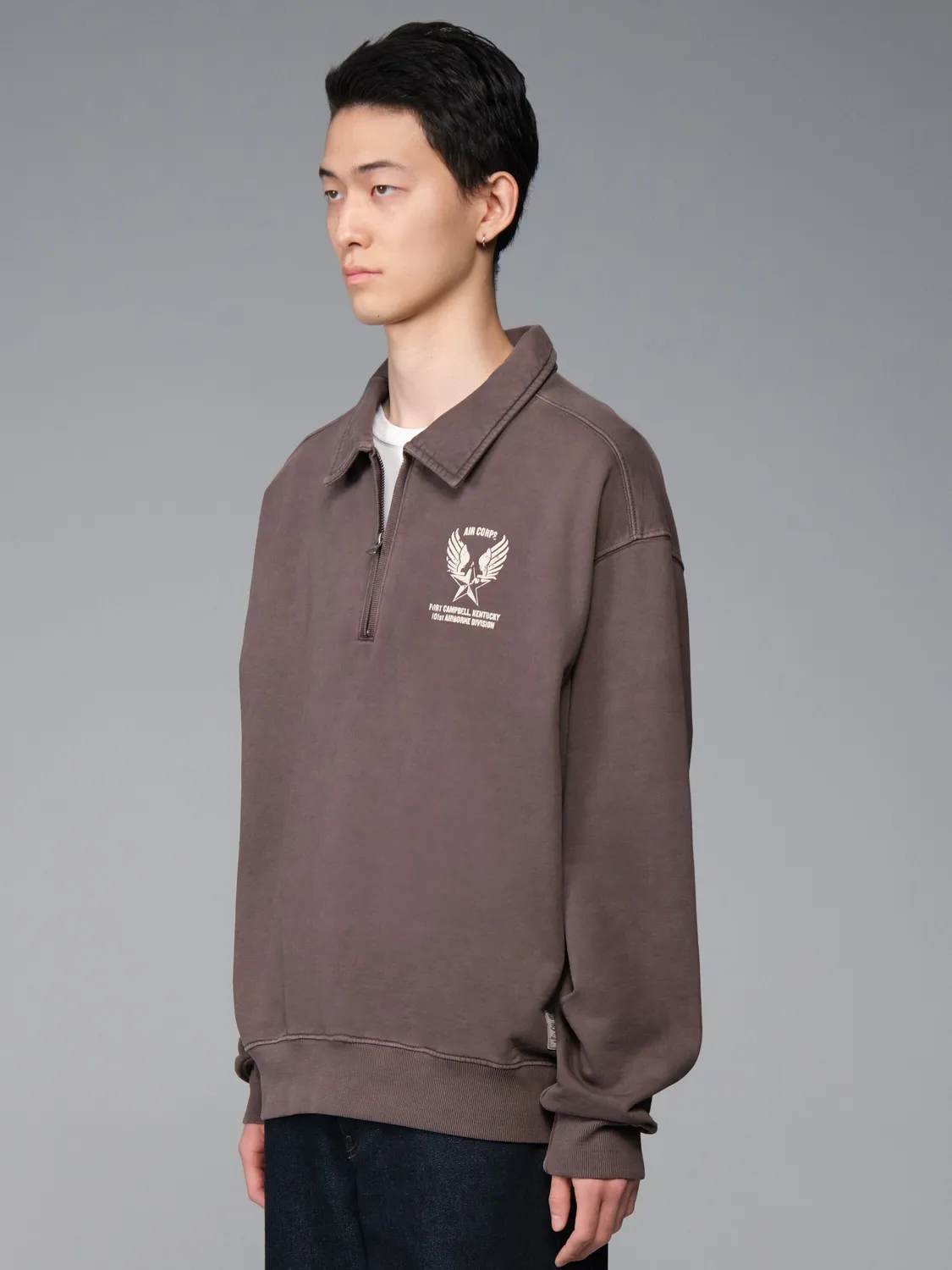 Alpha Industries Essential Quarter Zip bluza verde fermoar