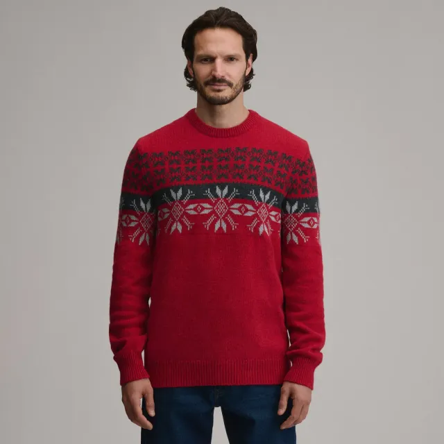 Eddie Bauer Holiday Jacquard pulover Chili festiv