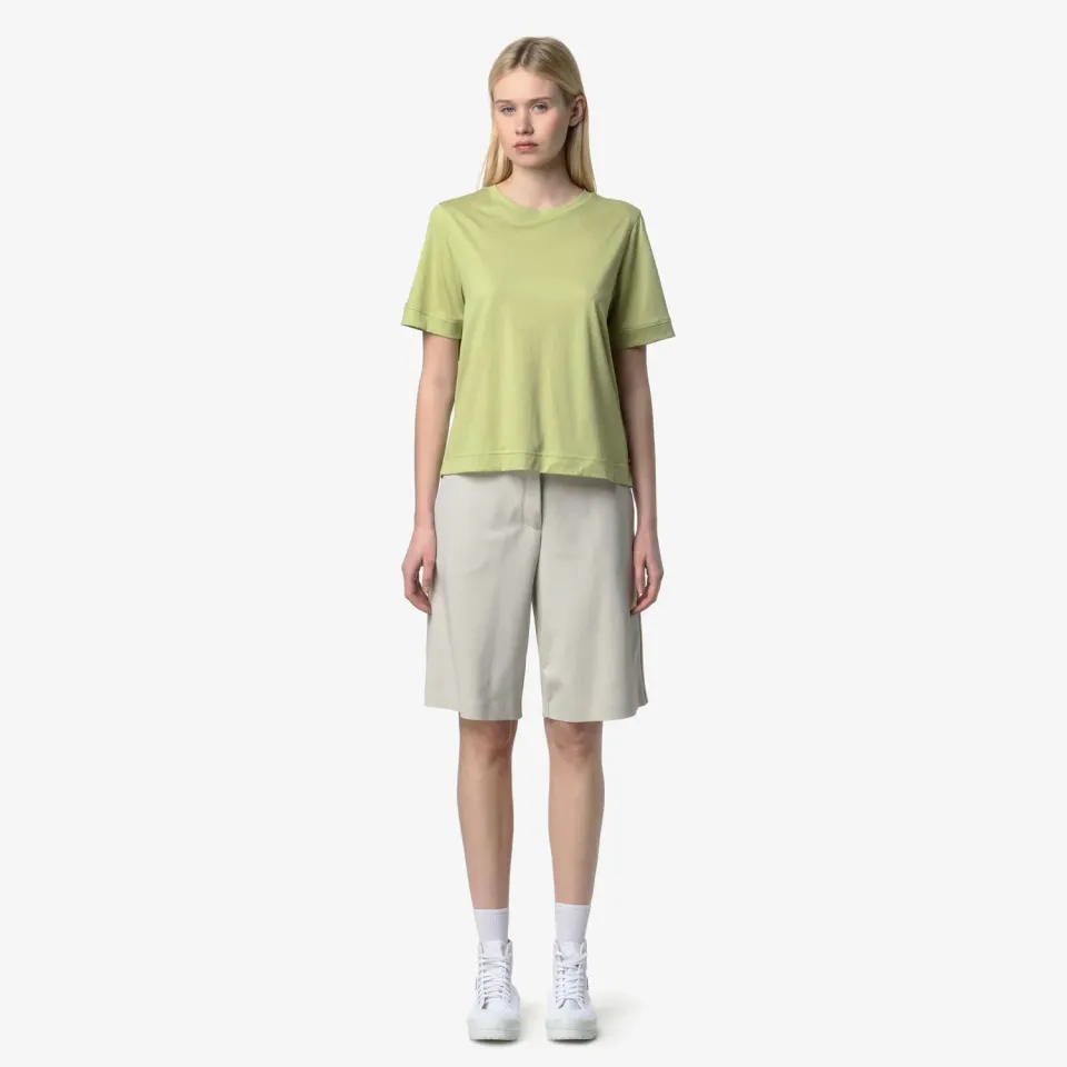 K-Way Gabillou Cotton Silk tricou femei verde lime matase