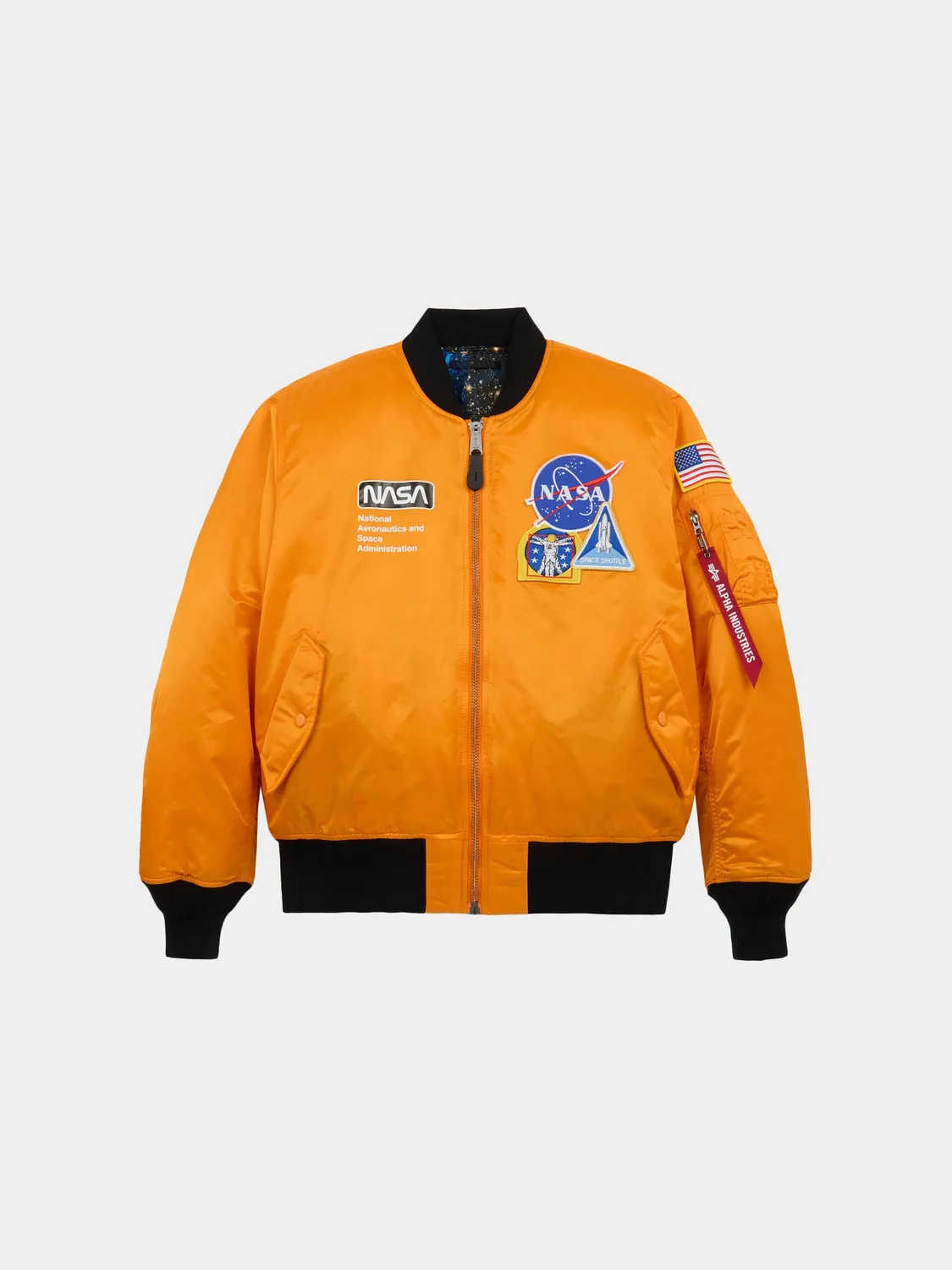 Alpha Industries NASA Galaxy MA-1 bomber portocaliu